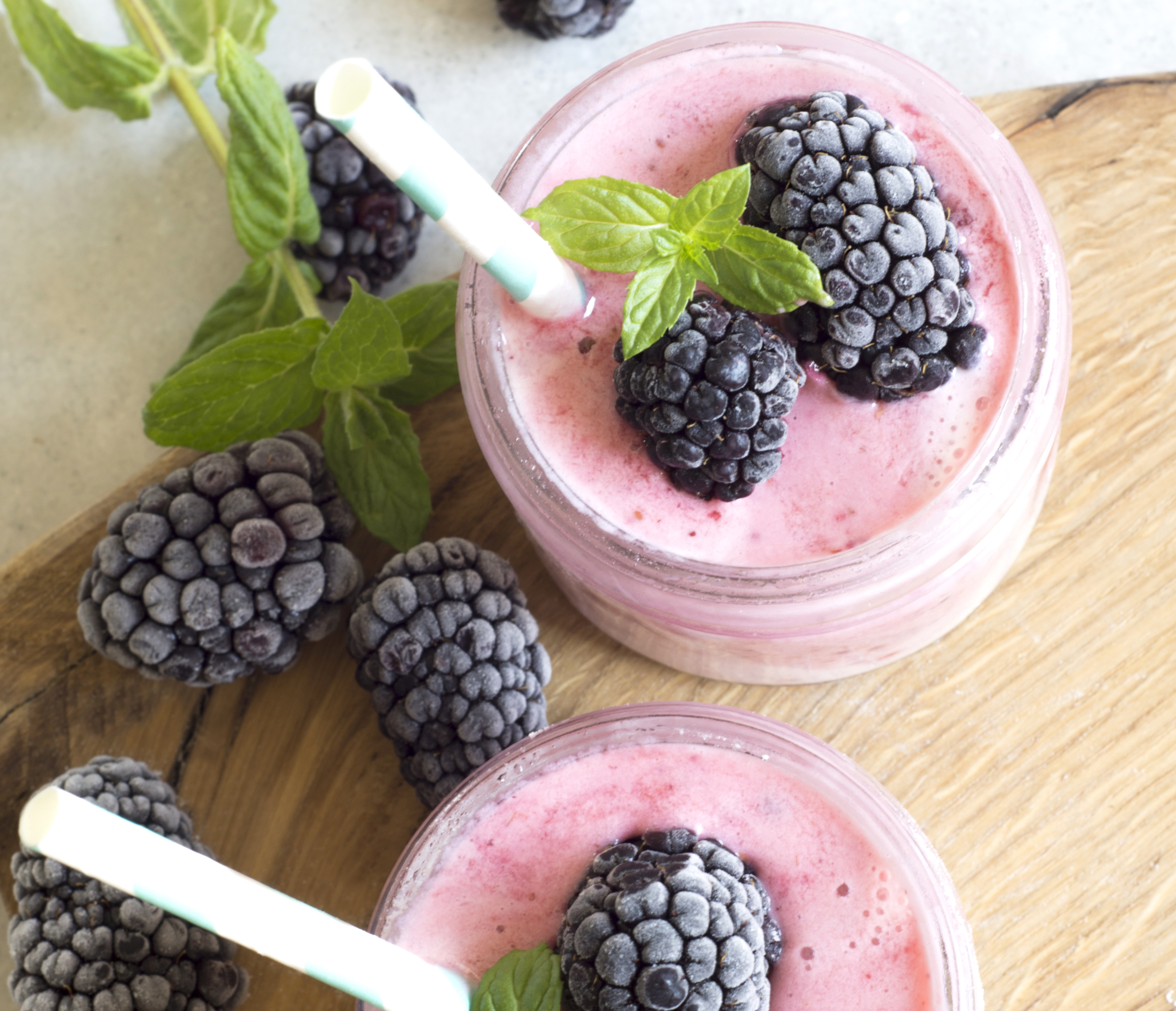 Smoothie and Fresh Berries