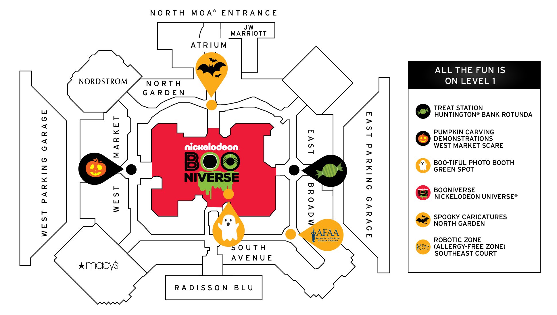 nickelodeon universe map